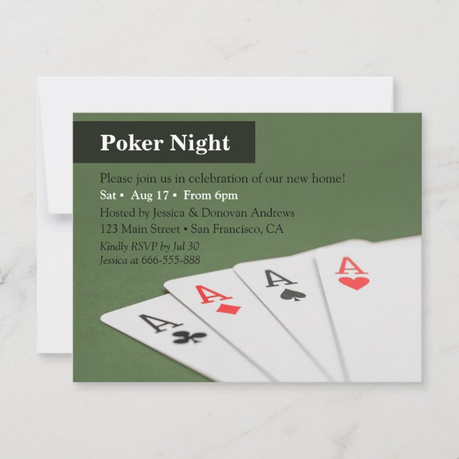 Invitations de la soirée Poker (Devant)