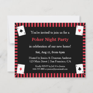 Invitations de la soirée Poker