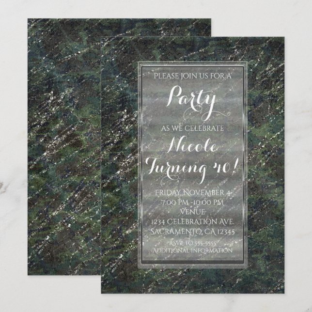 Invitations de l'armée de l'argent et du vert Camo (Devant / Derrière)