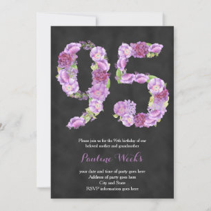 invitations de lavande 95e anniversaire, invitatio