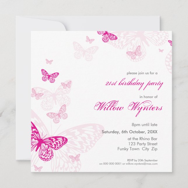 INVITATIONS DE L'ÉVÉNEMENT SPÉCIAL :: papillons 1S (Devant)