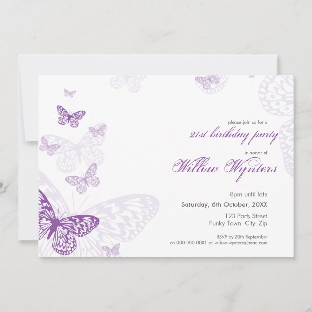 INVITATIONS DE L'ÉVÉNEMENT SPÉCIAL :: papillons 3L (Devant)