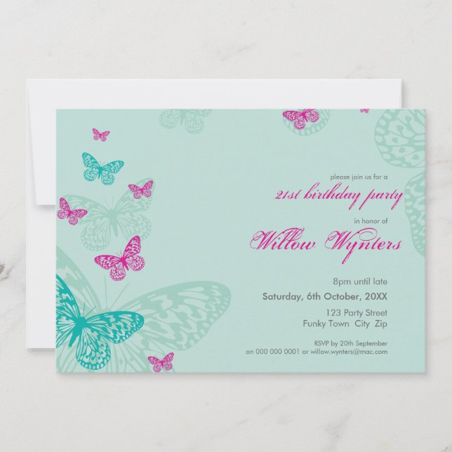 INVITATIONS DE L'ÉVÉNEMENT SPÉCIAL :: papillons 5L (Devant)