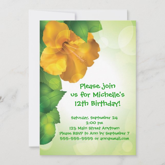 Invitations de l'Hibiscus Hawaii de Luau vert (Devant)