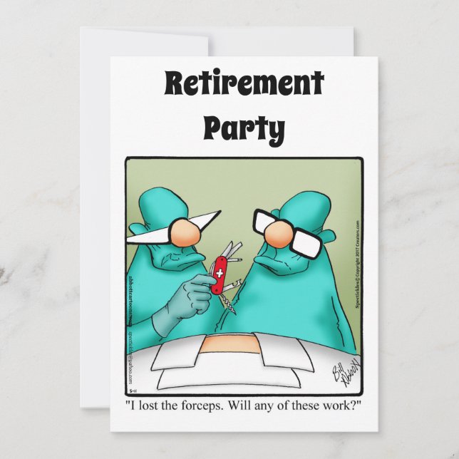 Invitations de l'Humour de retraite Médicale amusa (Devant)