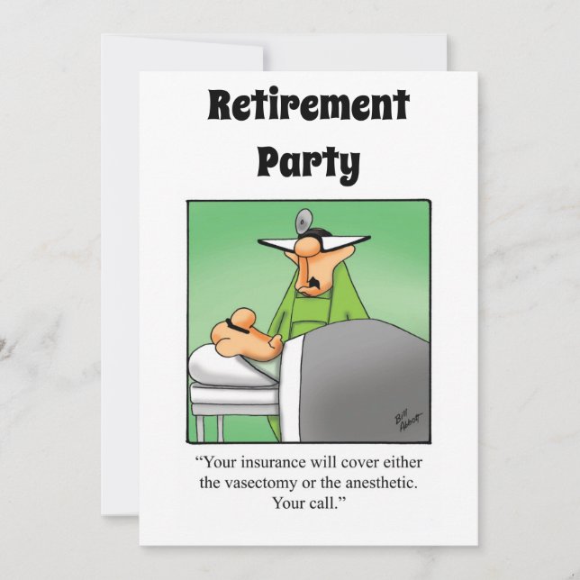 Invitations de l'Humour de retraite Médicale amusa (Devant)