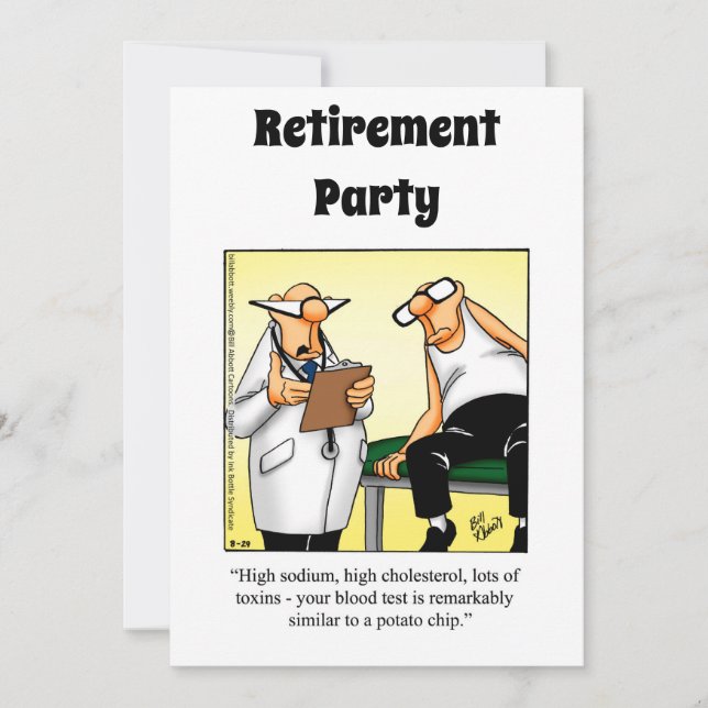 Invitations de l'Humour de retraite Médicale amusa (Devant)