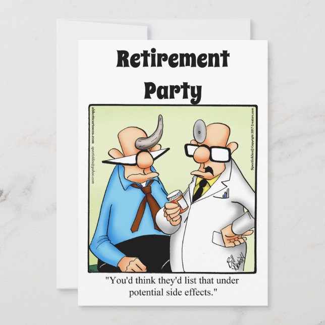 Invitations de l'Humour de retraite Médicale amusa (Devant)