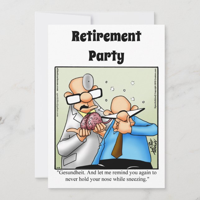 Invitations de l'Humour de retraite Médicale amusa (Devant)