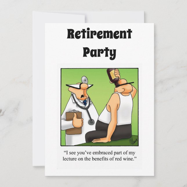 Invitations de l'Humour de retraite Médicale amusa (Devant)