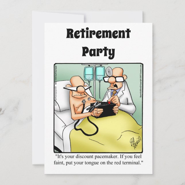 Invitations de l'Humour de retraite Médicale amusa (Devant)