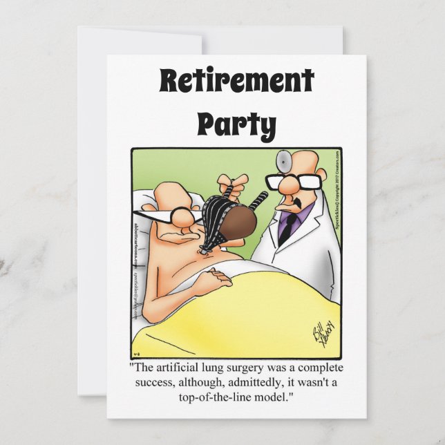 Invitations de l'Humour de retraite Médicale amusa (Devant)