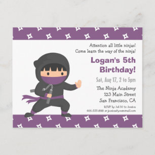 Invitations de Little Ninja Anniversaire de enfant