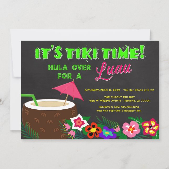 Invitations de Luau, Invitations hawaïennes (Devant)
