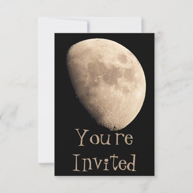 Invitations de lune Cartes RSVP personnalisées Lun (Devant)