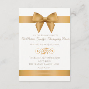 Invitations de luxe de dîner de thanksgiving d'arc