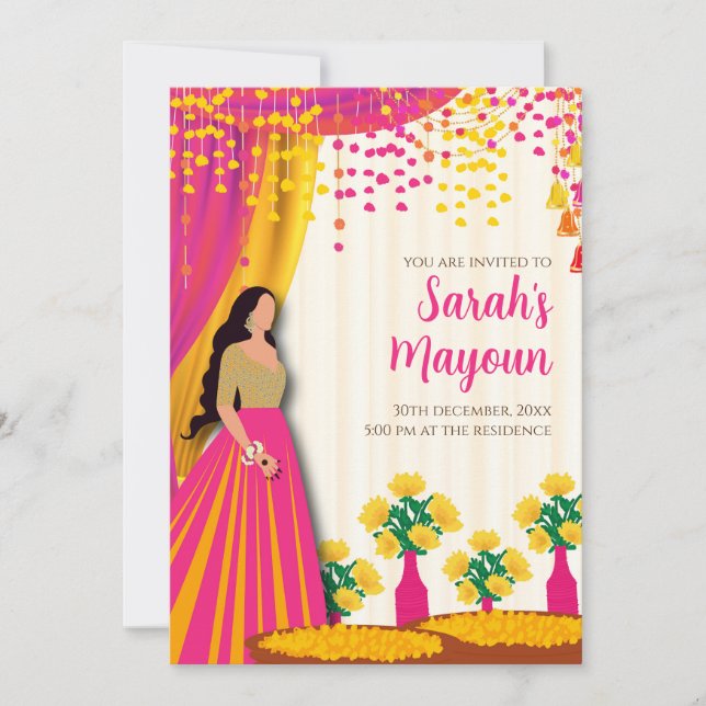 Invitations de Maiyan et invitations haldi (Devant)