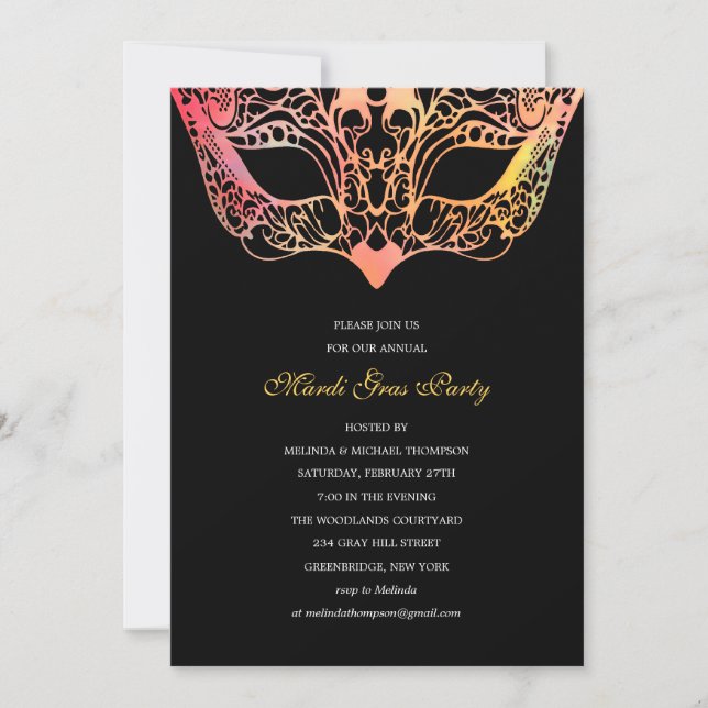 Invitations de mardi gras (Devant)