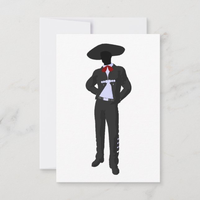 Invitations de mariachi de silhouette (Devant)