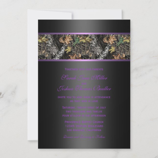 Invitations de mariage à Camo (Devant)