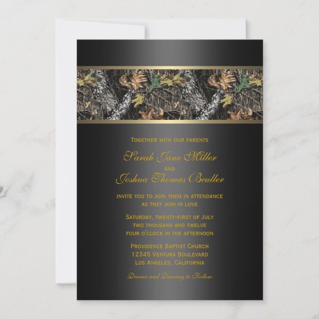 Invitations de mariage à Camo (Devant)
