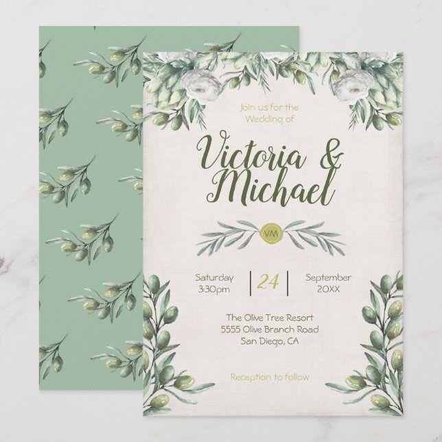 Invitations de mariage à la branche italienne d'ol (Devant / Derrière)