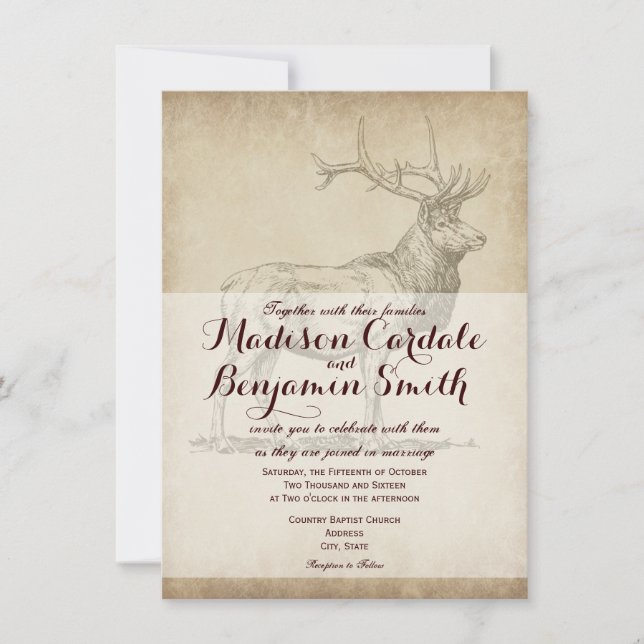 Invitations de mariage à la chasse à la faune de R (Devant)
