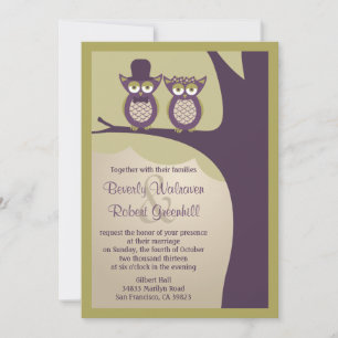 Invitations de mariage à la chouette
