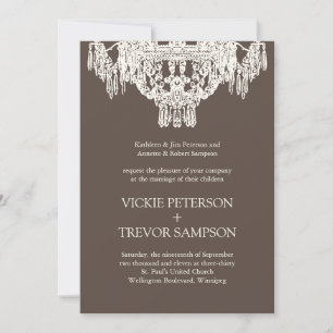 Invitations de mariage à la crème et au chandelier