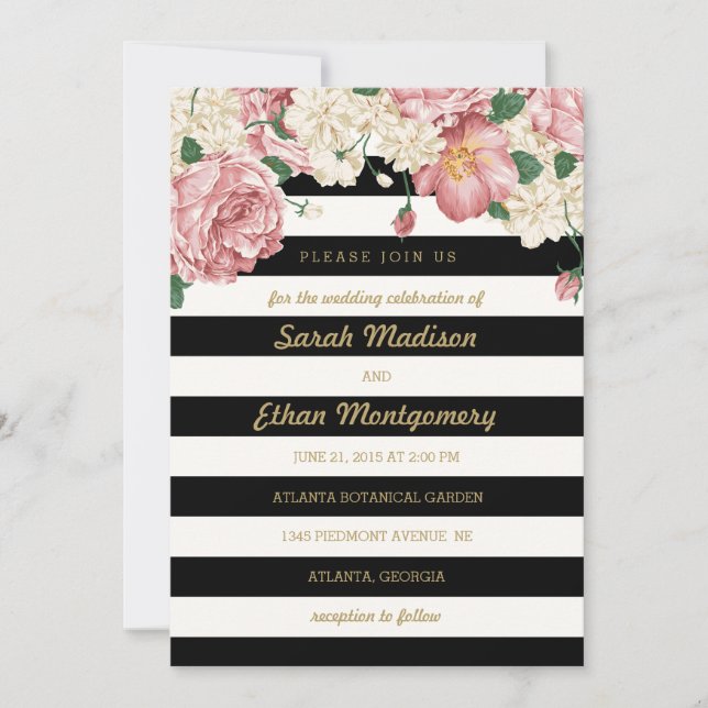 Invitations de mariage à la florale (Devant)