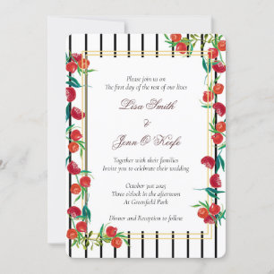Invitations de mariage à la grenade en aquarelle B