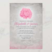 Invitations de mariage à la mode rose de Camo