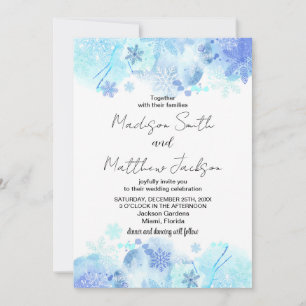Invitations de mariage à la neige bleue