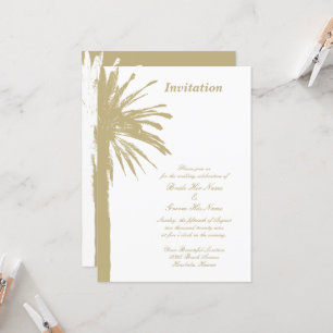Invitations de mariage à la plage de palmiers chic
