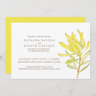 Invitations de mariage à l'aquarelle jaune