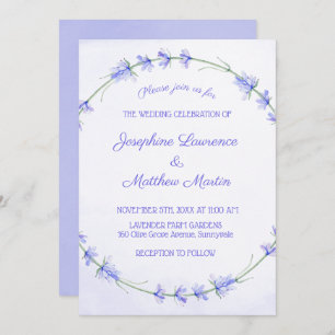 Invitations de mariage à l'aquarelle Lavender