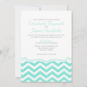 Invitations de mariage à l'élégante Chevron Zigzag