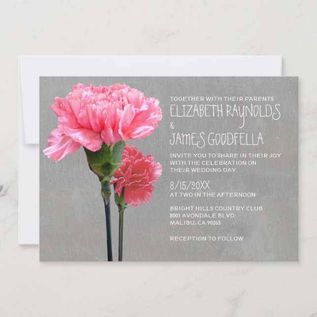 Invitations de mariage à mini-carnation (Devant)