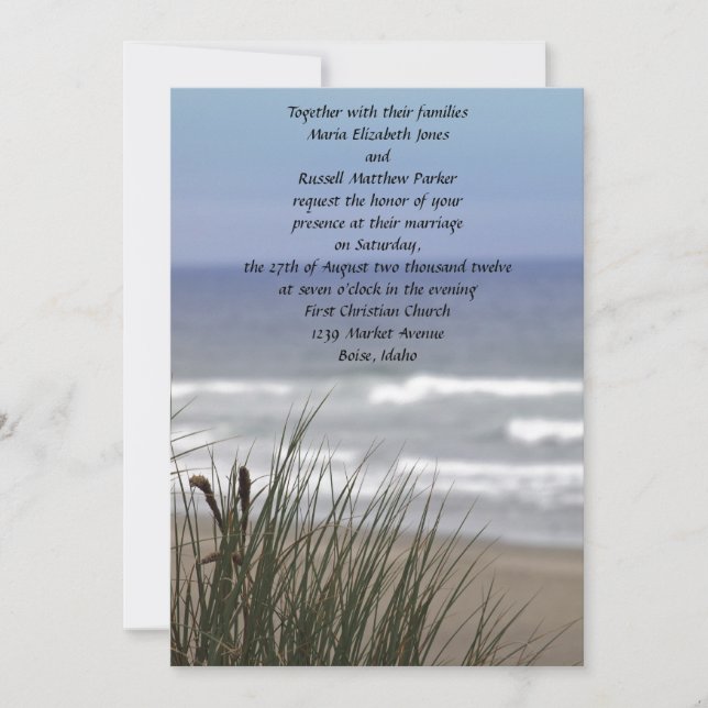Invitations de mariage à Ocean Beach (Devant)