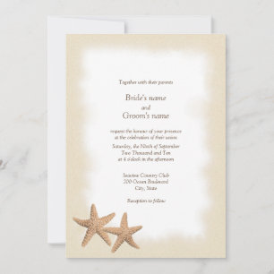 Invitations de mariage à thème de la plage de Star