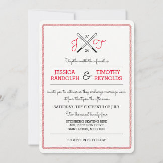 Invitations de mariage amoureux de baseball