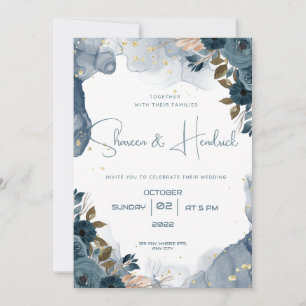 Invitations de mariage Arrière - plan floral d'enc