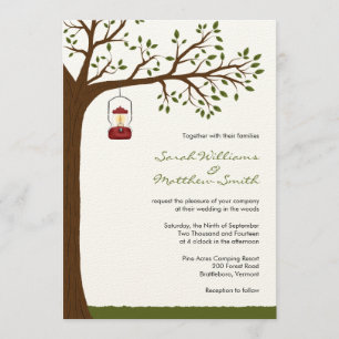 Invitations de mariage au camping en plein air
