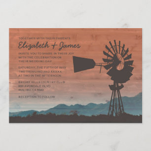 Invitations de mariage au moulin à vent de l'Ouest