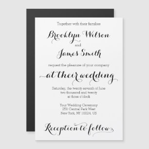 Invitations de mariage avec aimant blanc clair
