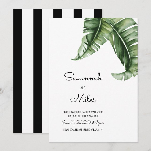 Invitations de mariage Banana Moderne du milieu du (Devant / Derrière)