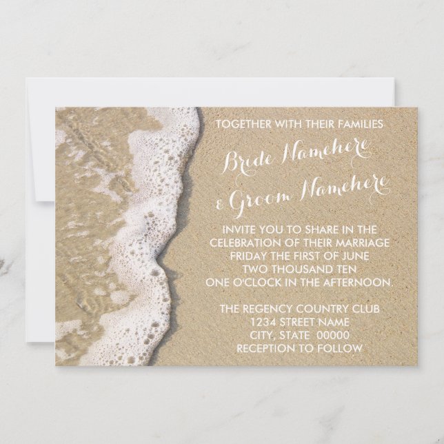 Invitations de mariage Beach Shore (Devant)