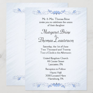 Invitations de mariage Blue Accent