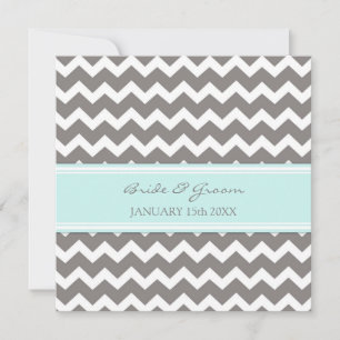 Invitations de mariage Blue Grey Chevron