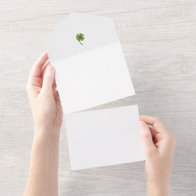 Invitations de mariage ( bonne chance trèfle à qua (Déchirure)